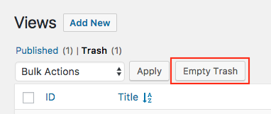 Empty trash button