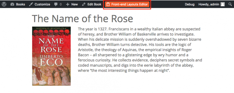 Frontend editor button