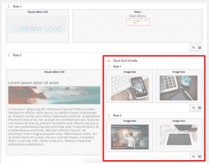 Fluid grid with content