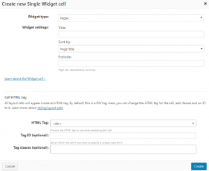 Single Widget cell dialog