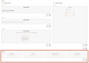 Widget cells in the Layout editor
