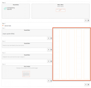 Simple layout for posts. The empty area is where we want to add a vertical widget area.
