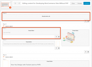 Removing unnecessary elements from the content layout draft