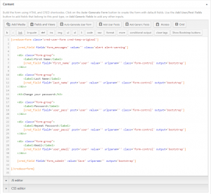 Nice and clean markup of the auto-generated CRED form