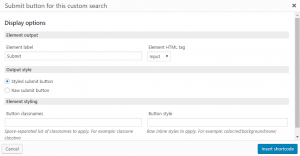 New dialog for inserting a submit button