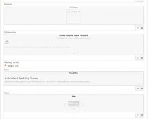 The home page layout besides others includes cells for views, content templates, visual editor, and slider