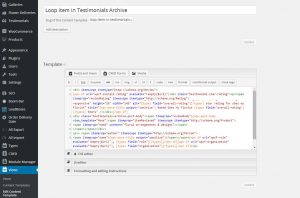 Loop Item in the Testimonials Listing Page