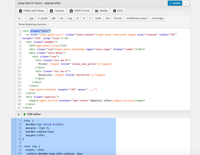 CSS rules are added to a View instead of to your theme stylesheet