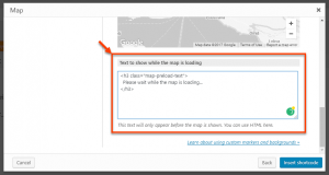 Toolset Maps - Select text to display while Google Map is loading