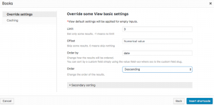 Inserting View as a shortcode