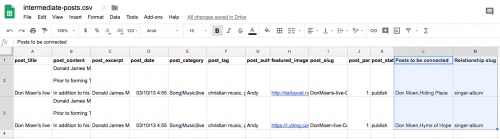 Many-to-many relationships with the intermediary post type – CSV file