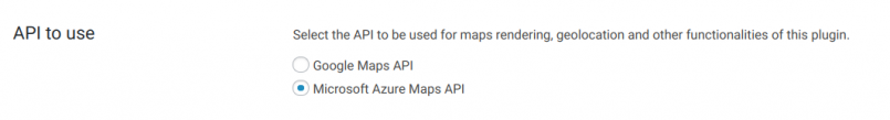 Selecting the maps API to use