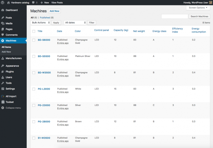 Machines in WordPress