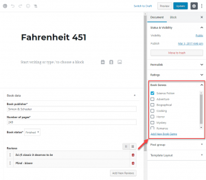 Taxonomies are now automatically displayed in the Gutenberg editor