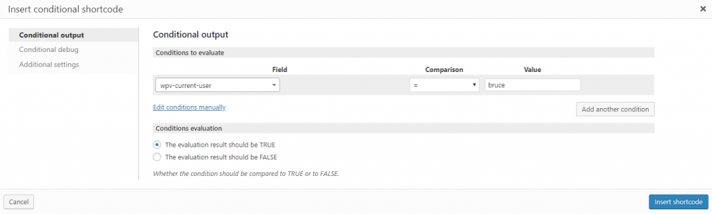 Views - Conditional Output - Current User Data