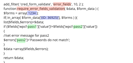 How To Show An Error If The Passwords Do Not Match Toolset