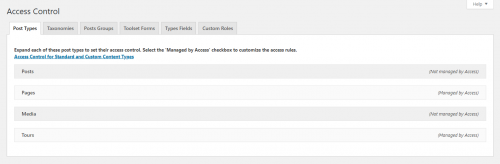 Editing access control for post types