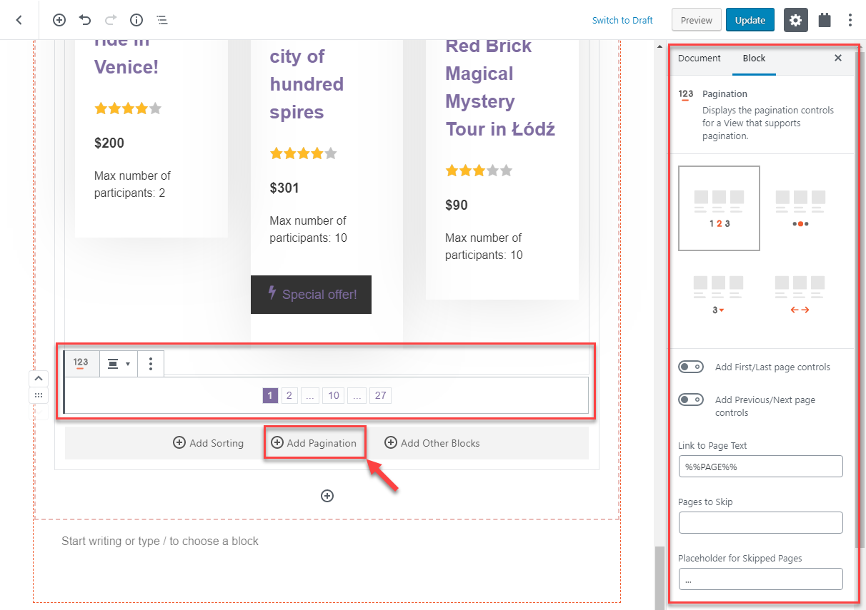 Adding pagination to your Views