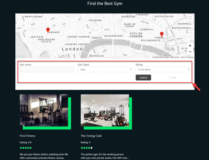A View with a custom search