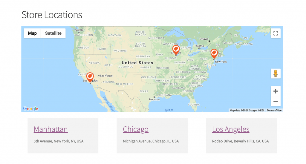 Show your store locations on a map using custom views
