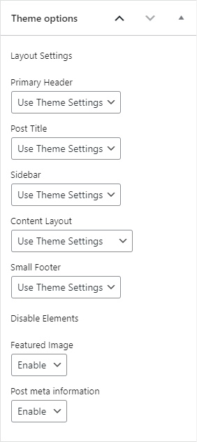 Theme options shown in the Toolset editor