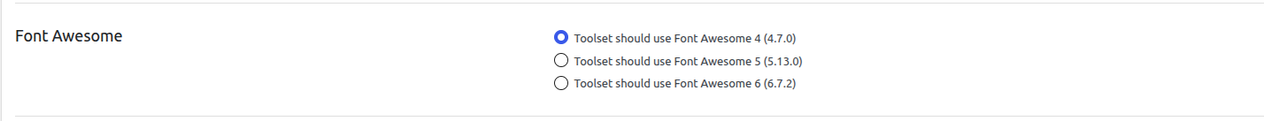 Font Awesome 6 joins versions 4 and 5 in Toolset settings